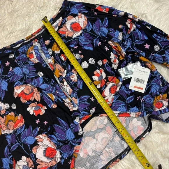 Free People Black Floral Blouse with Purple, Red & Orange Accents - Picture 6 of 13